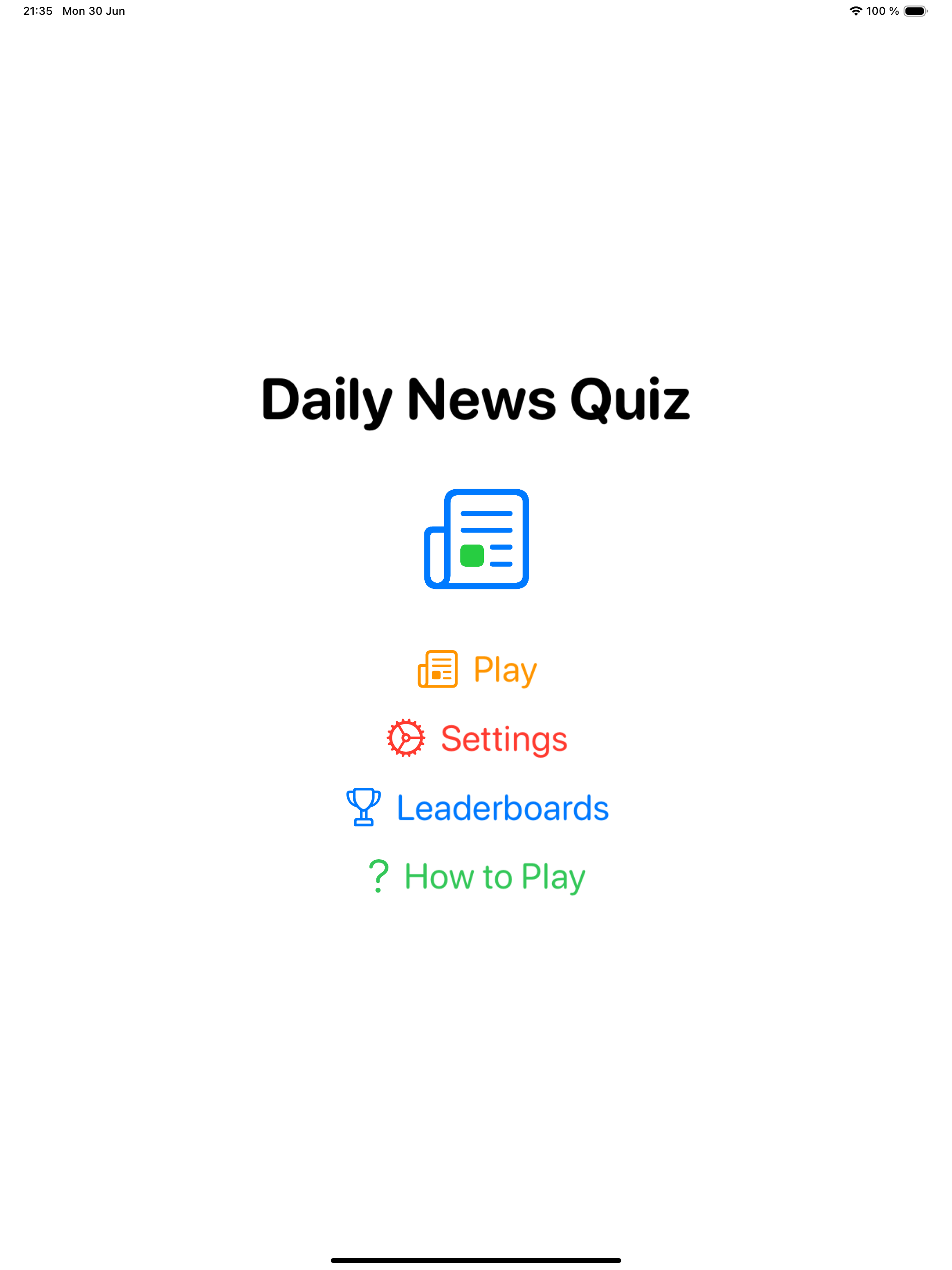 Daily News Quiz