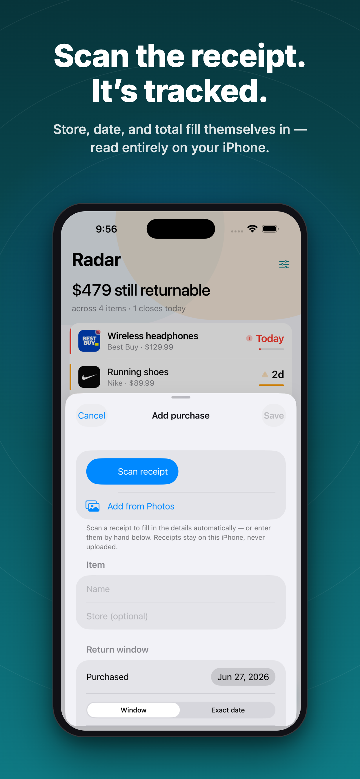 Return Window Radar screenshot 3
