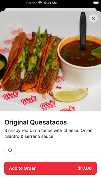 Fred's Red Tacos app screenshot 3