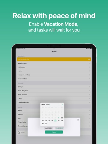 House cleaning checklist plans iPad screenshot