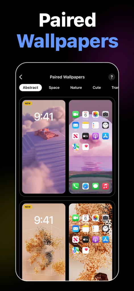 Ringtone Maker Garage - Users can personalize their device with elegant paired wallpapers, offering both abstract designs and nature-inspired themes for a unified look.