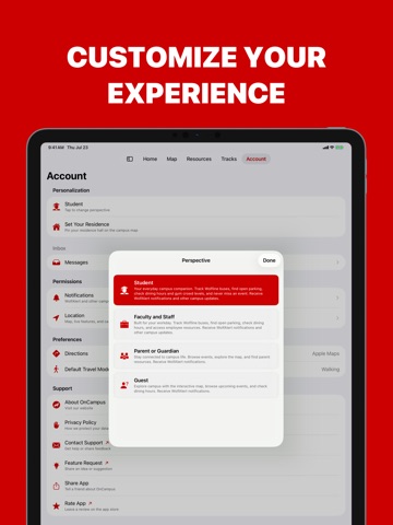 OnCampus iPad screenshot