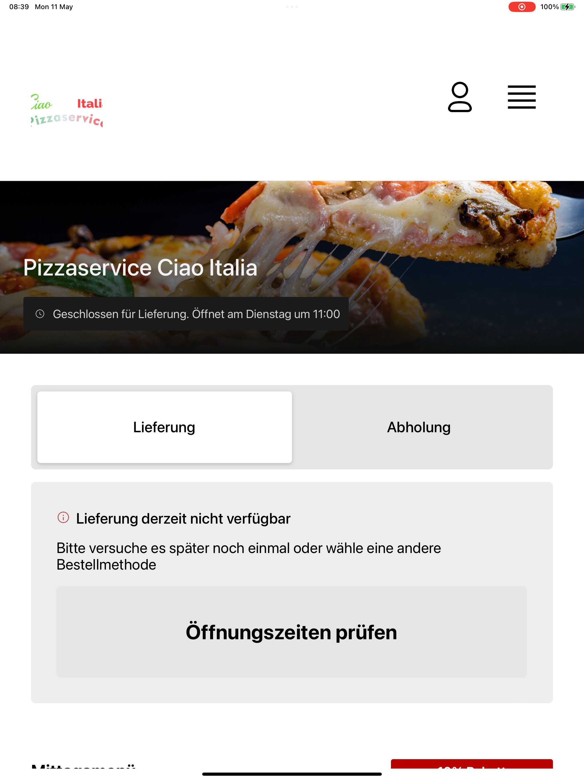 Pizzaservice Ciao Italia