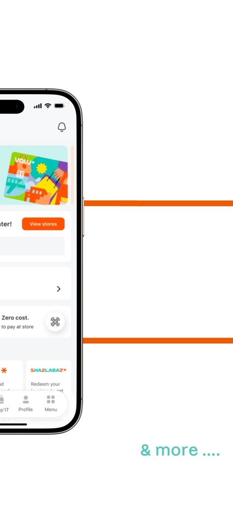 Valu - The app integrates convenient features such as a visual 'Valu card graphic' and quick access to 'View stores' for merchant exploration.
