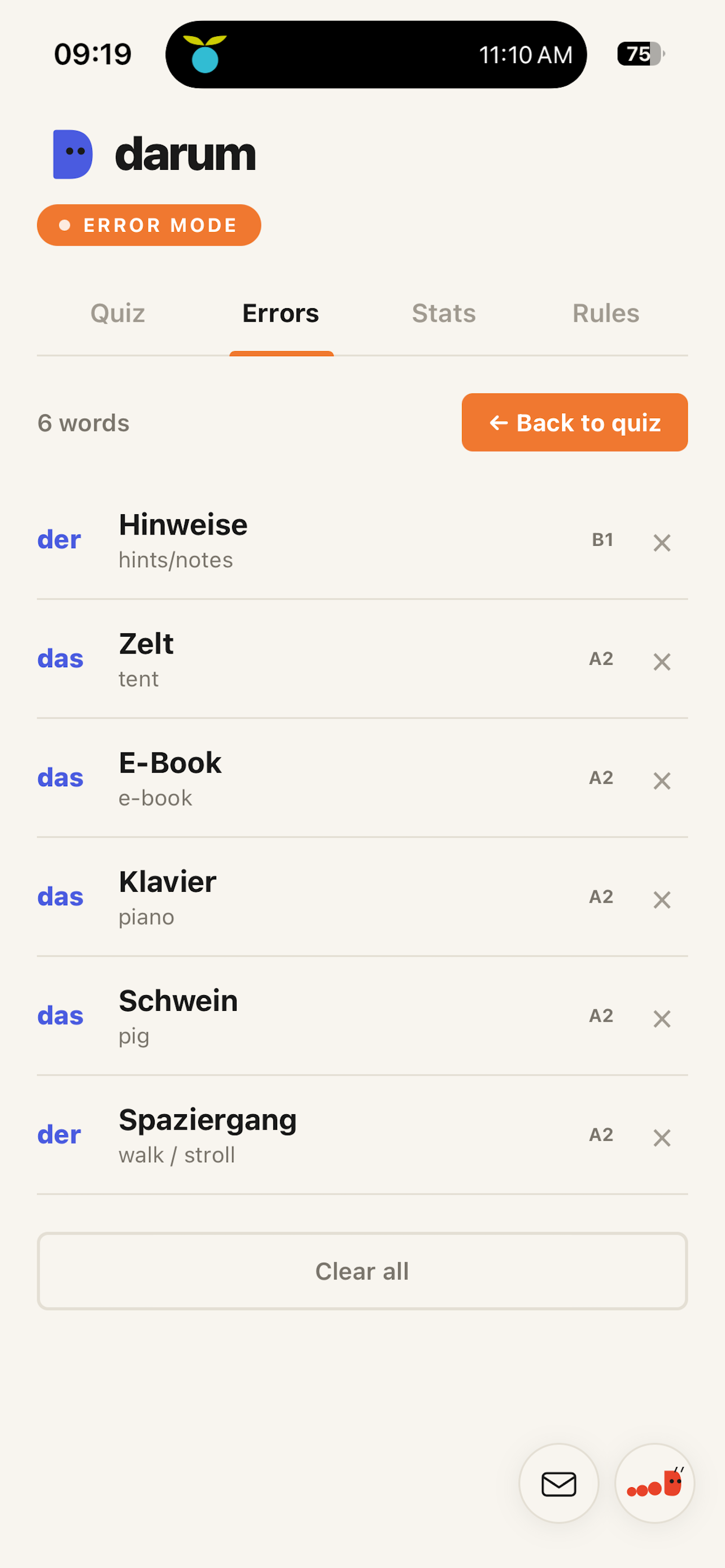 darum: learn German articles screenshot 5