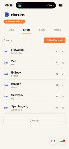 darum: learn German articles iPhone screenshot