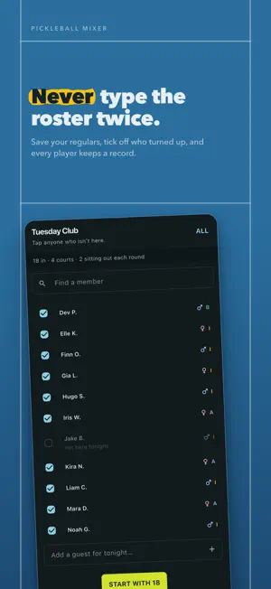 Pickleball Mixer: Court Sports screenshot 2