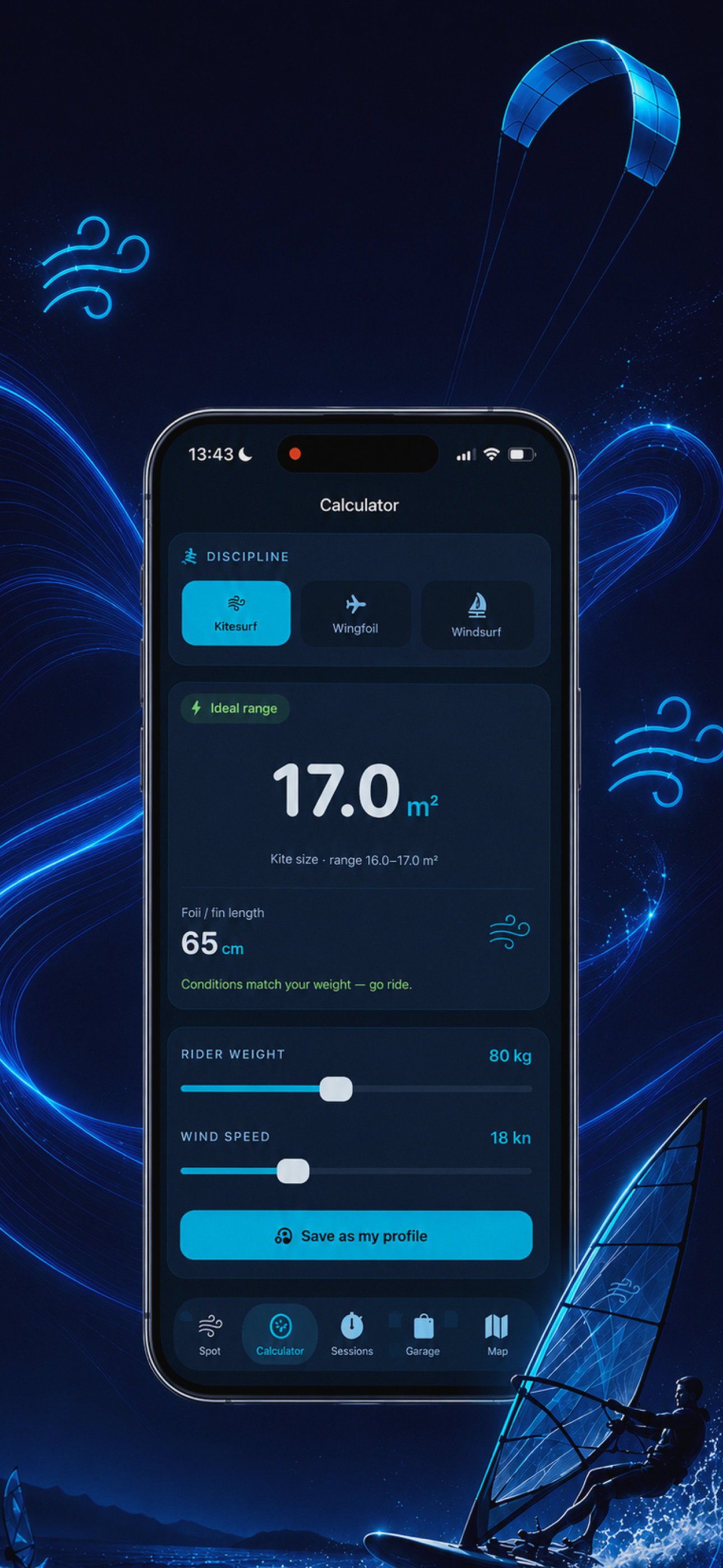 Kitesurf Logbook & Setup screenshot 3
