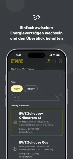 Screenshot von Mein EWE Energie auf dem iPhone 3