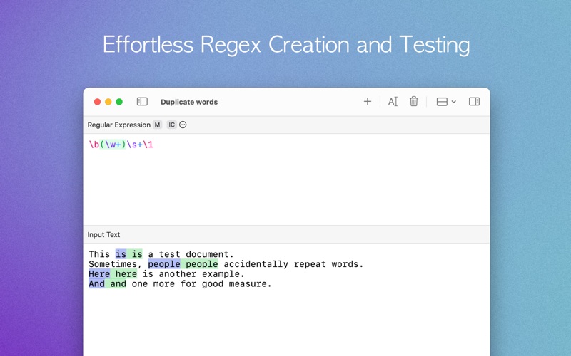 Regex Forge app screenshot