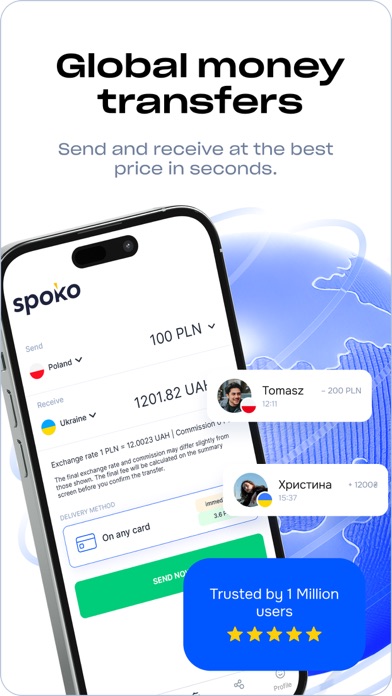 Screenshot 1 of SPOKO money transfers App