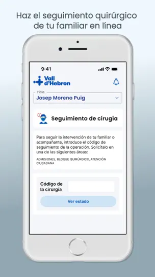 Captura de pantalla de El Meu Vall D'Hebron en iPhone 5