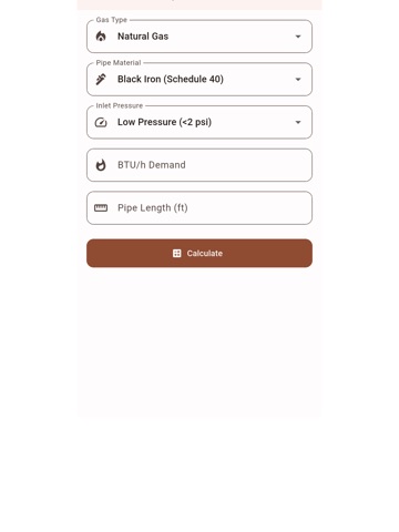 Gas Pipe Sizing Plumb iPad screenshot