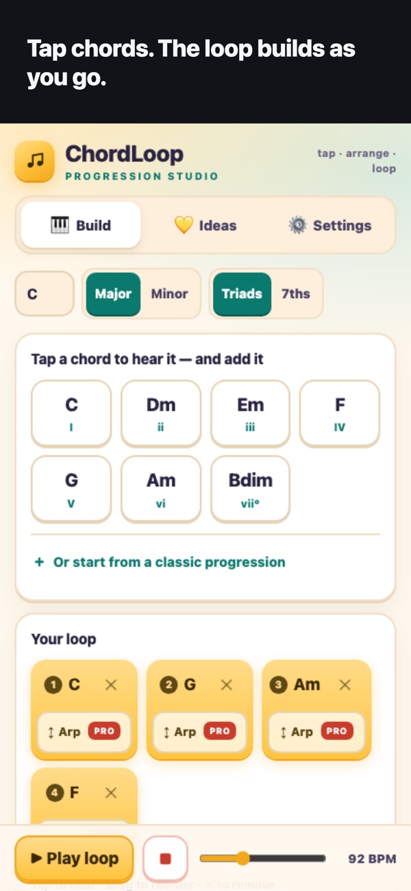 ChordLoop: chord pads and a loop