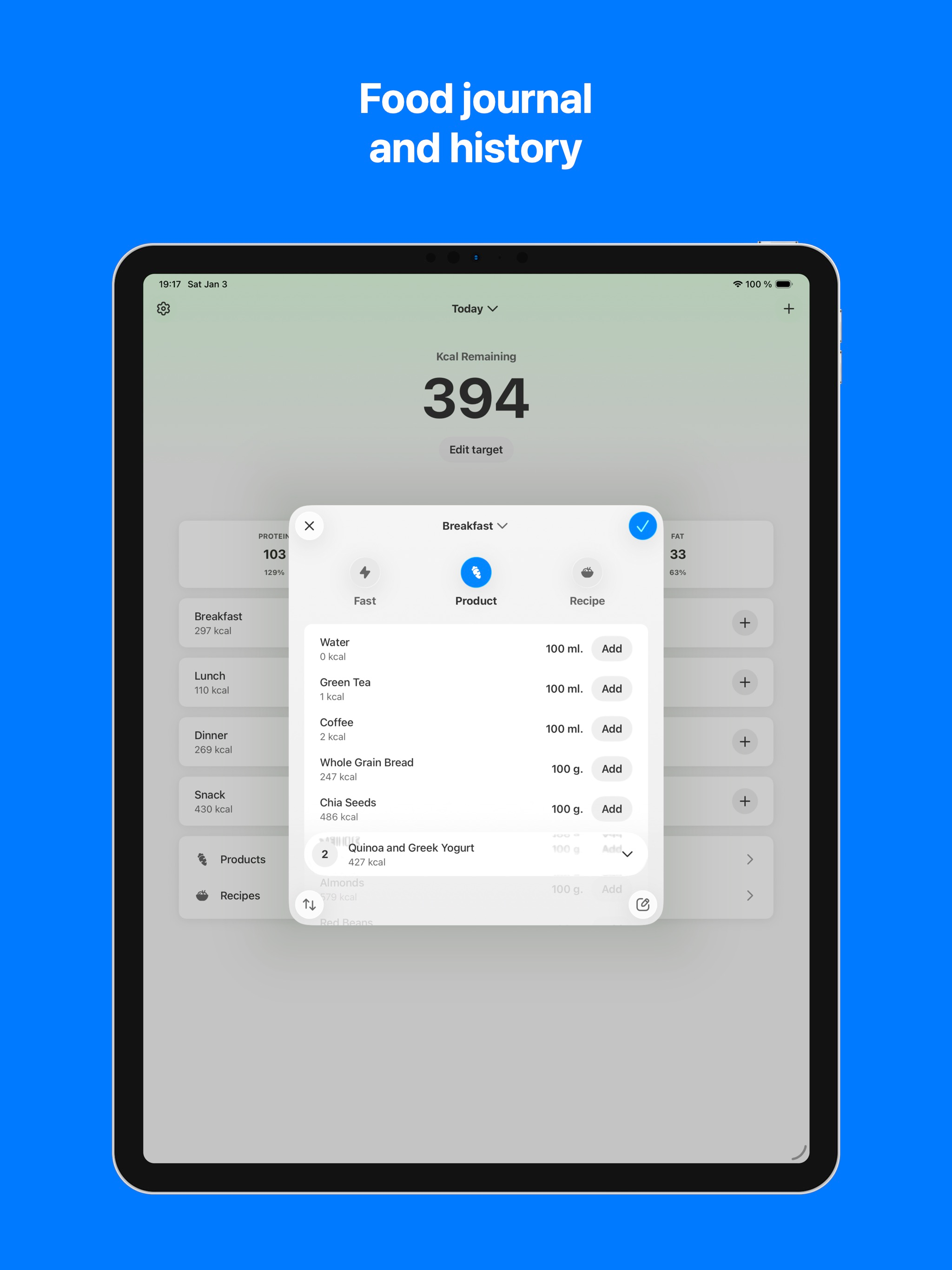 Food Diary: Calorie Tracker