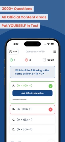 ACCUPLACER Practice Exam iPhone screenshot