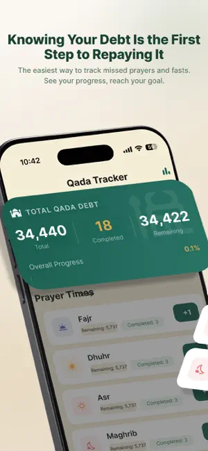 Qada: Missed Prayer Tracker screenshot 1