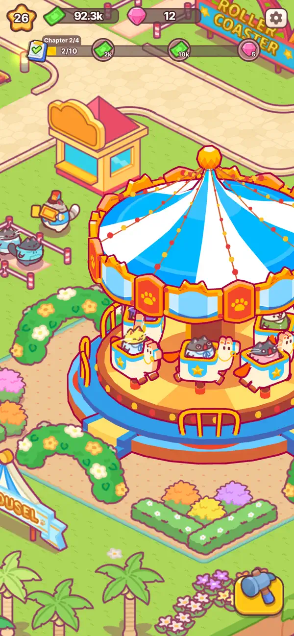 Cat Theme Park : Cute Tycoon iOS Mod IPA screenshot 5 - iOS game interface