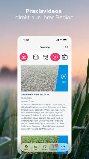 Screenshot von Agrar Wetter auf dem iPhone 9