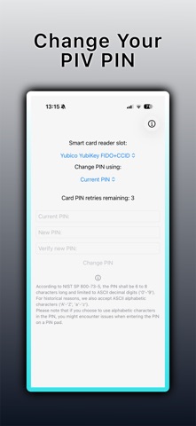 PIV PIN Manager screenshot