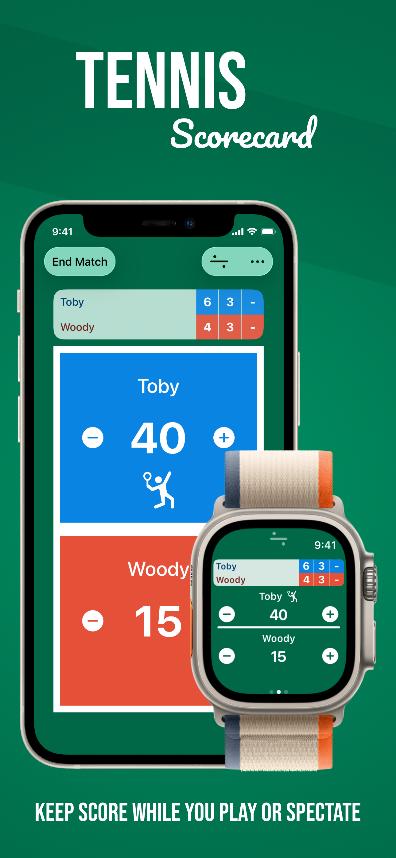 Tennis Scorecard App