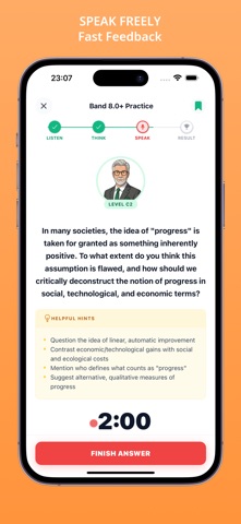 SpeakForge: English Mock Test iPhone screenshot