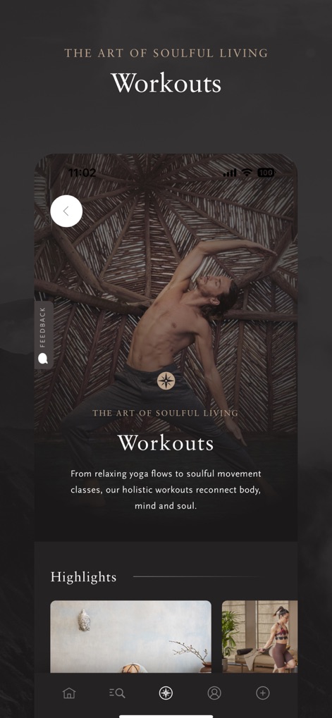 Rituals Home & Body Cosmetics - Explore inspiring workout visuals and access supplementary programs within the dedicated 'Highlights' content section.