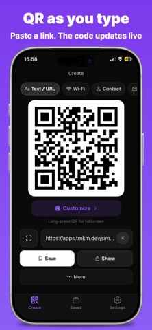 Simple QR: Generator & Scanner Screenshot 1 of 7