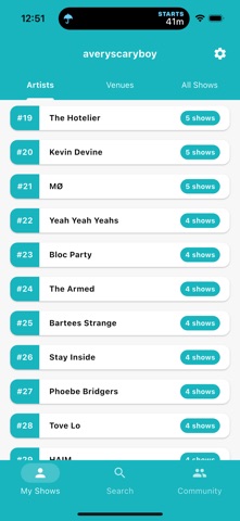 Setlists! screenshot