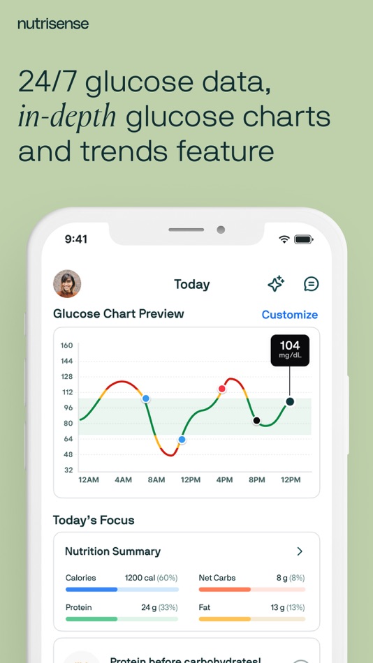 #1. Nutrisense: Glucose Tracker (iOS) By: Nutrisense Inc