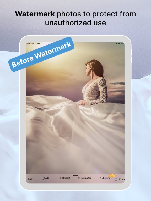 eZy Watermark Photos Pro iPad screenshot 1 - Photo & Video app
