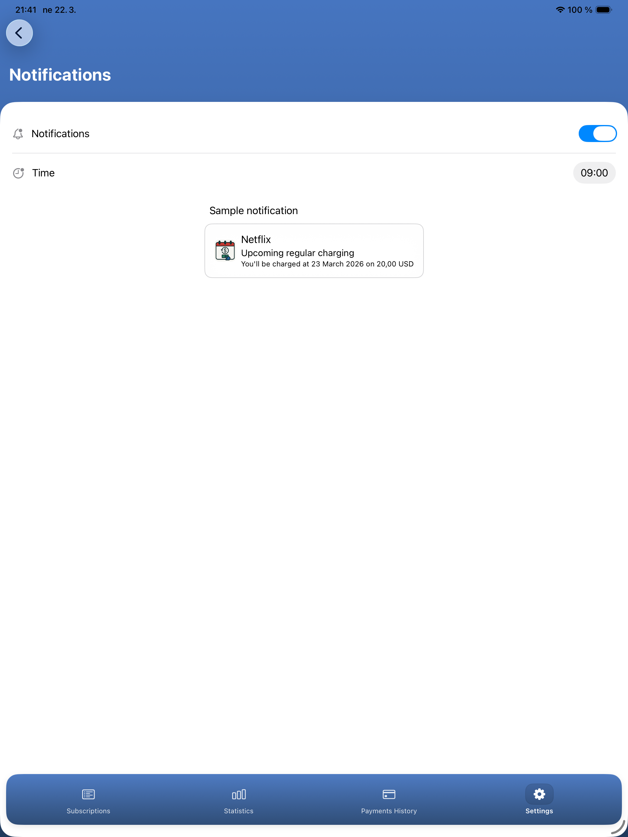 Subscriptions tracking