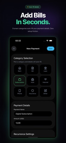 Last Payment: Bill Tracker Screenshot 2 of 5