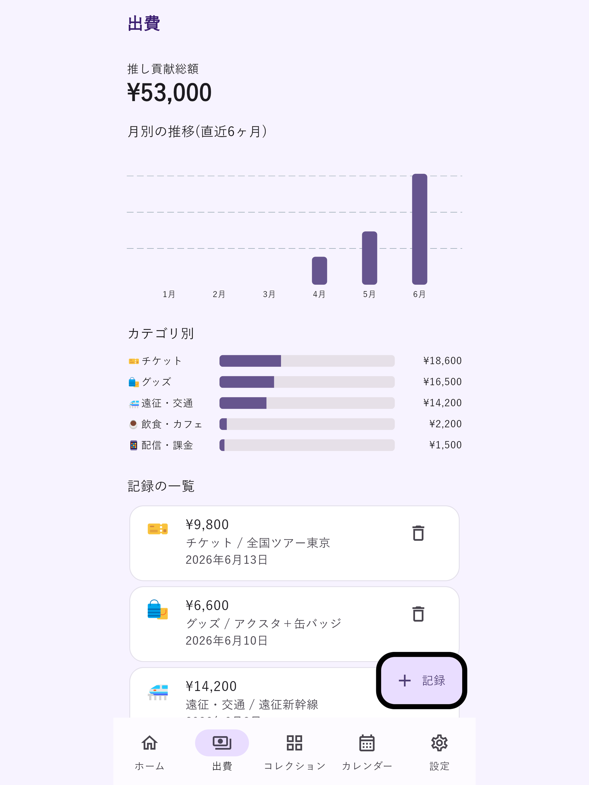 推しログ - 推し活の出費・グッズ管理 screenshot 6