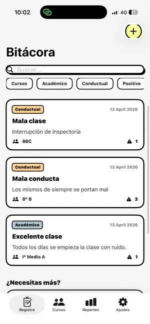 Bitácora Docente Pro: Registro screenshot 1