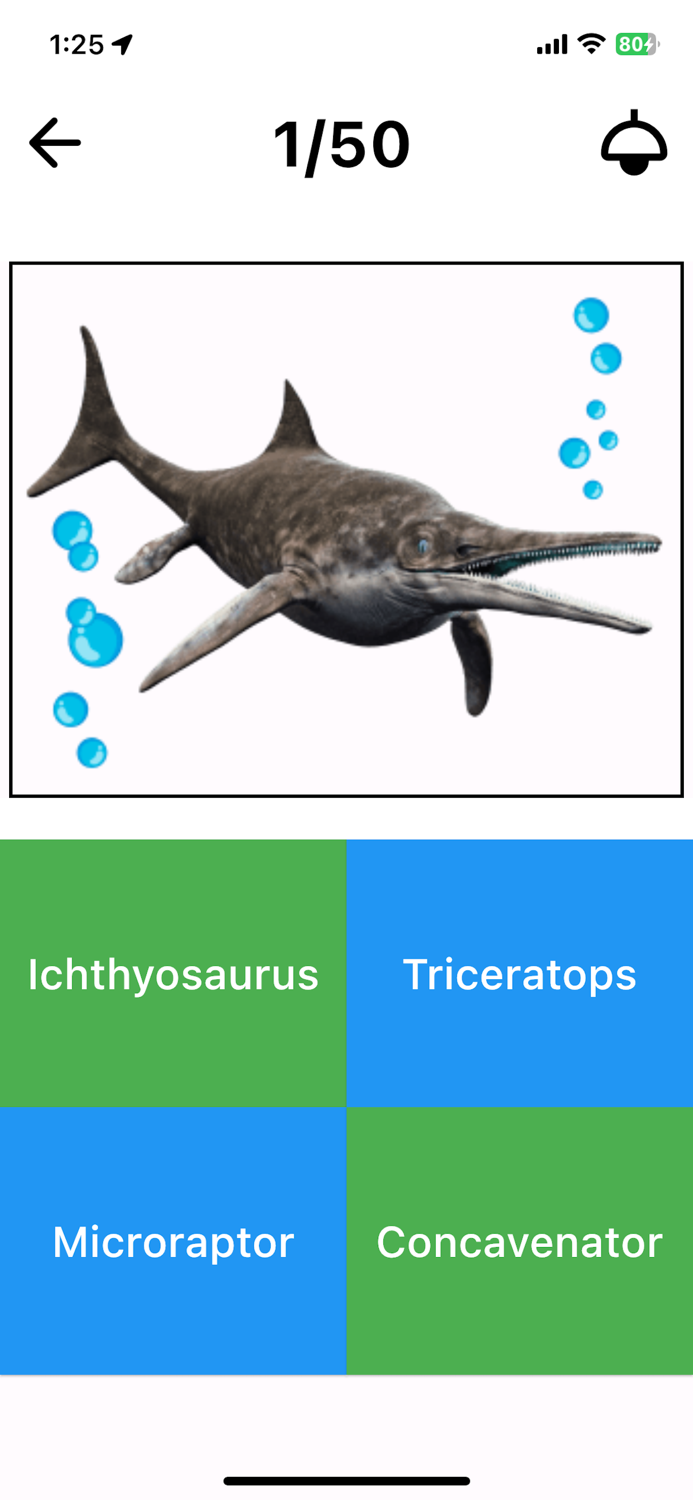 Dinosaur Flashcard Quiz
