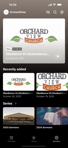 Orchard View Church app screenshot 2