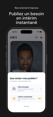 JOB'Z – Swipe Match Travail screenshot 4