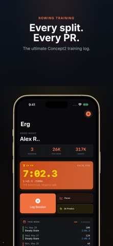 Rowing Log - Erg Screenshot 1 of 5