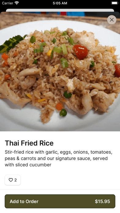 Honey's Bie Thai & Sushi iPhone screenshot 3 - Food & Drink app