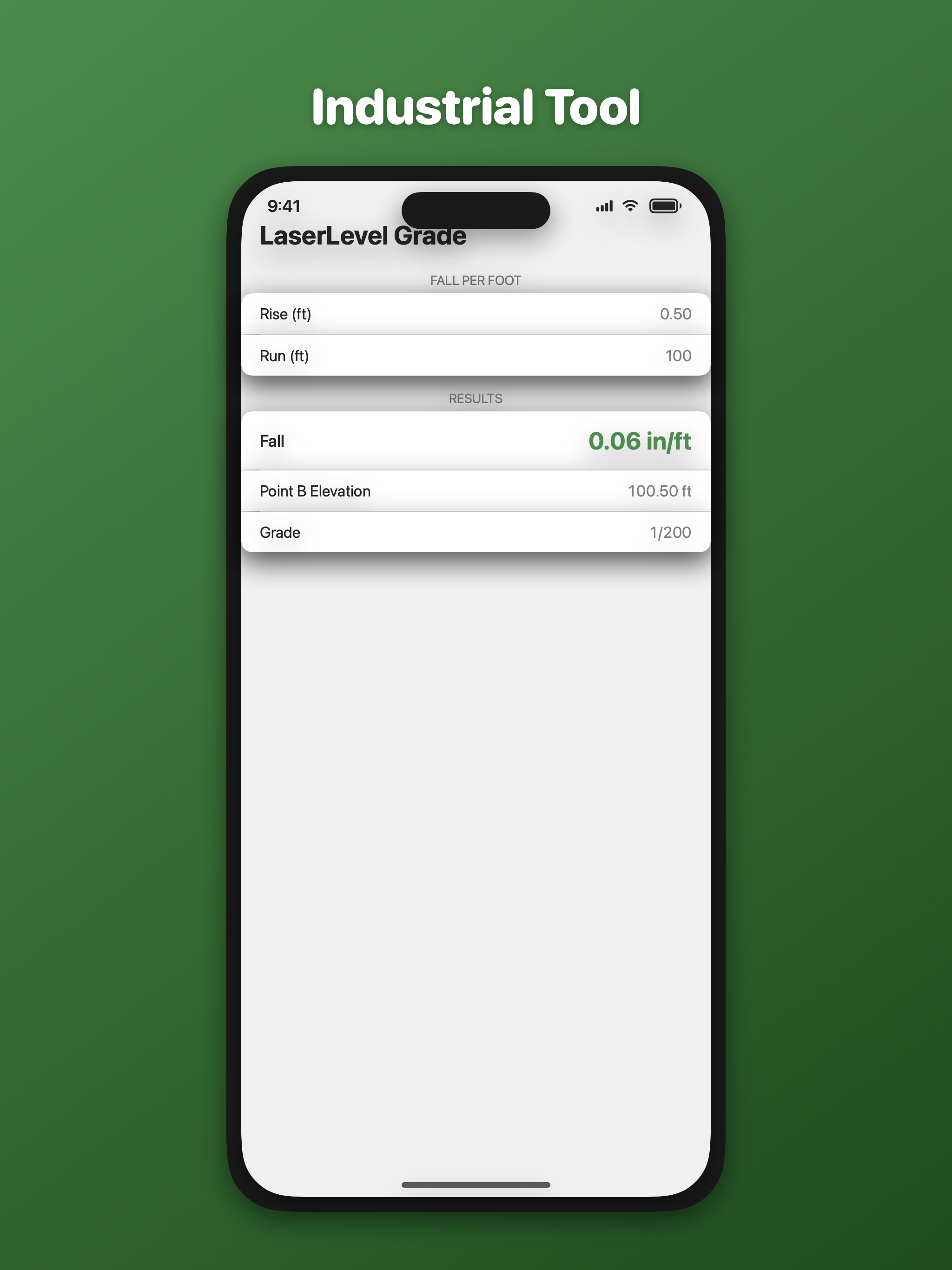 Laser Level Grade Calculator
