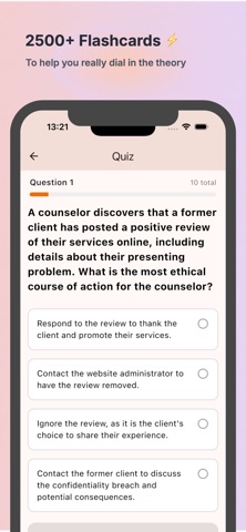 CPCE Counsellor Flashcards iPhone screenshot