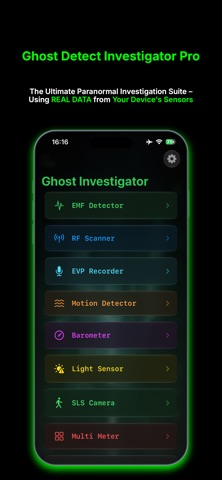 Ghost Detect Investigator Pro app screenshot
