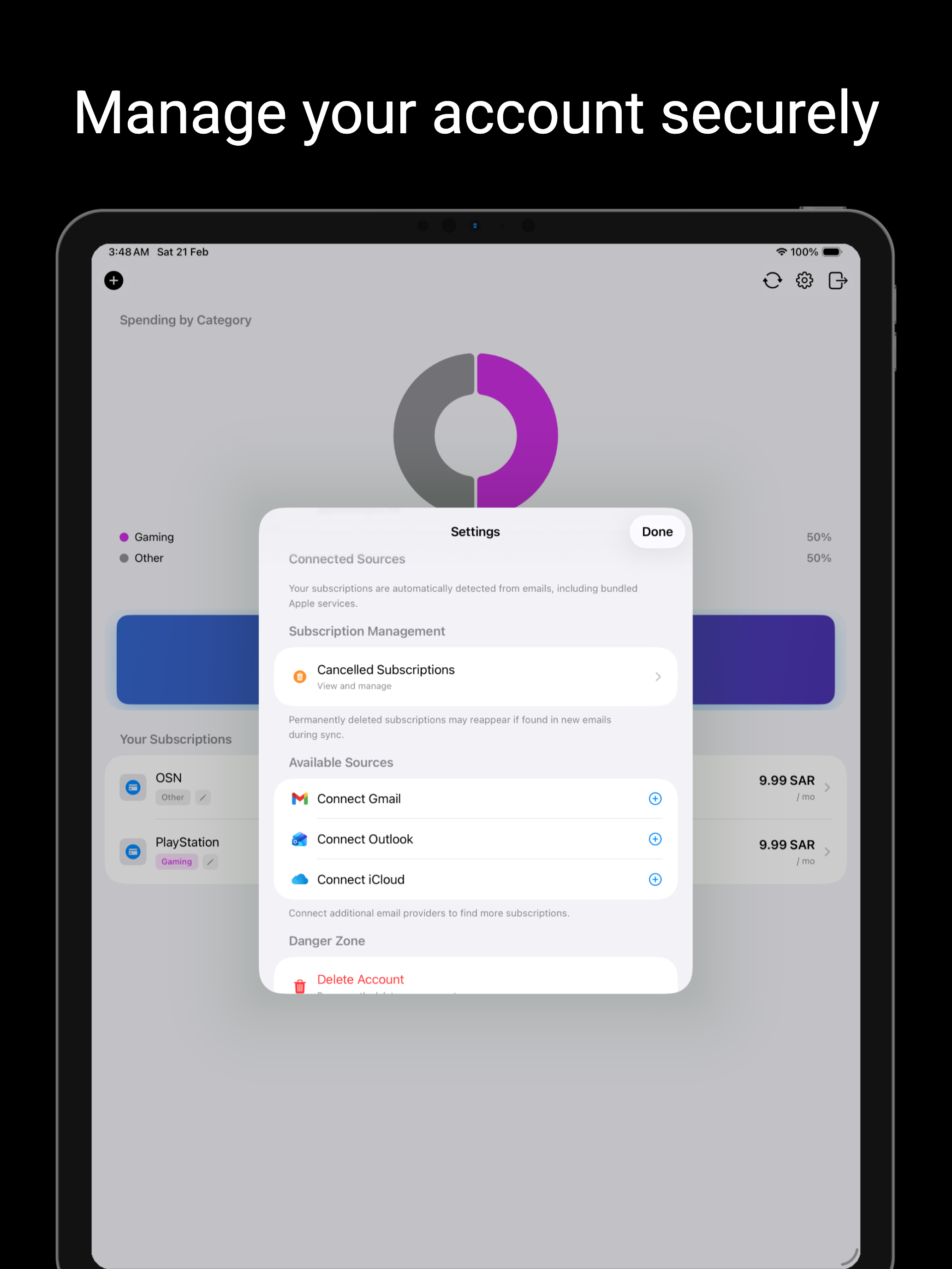0+: Subscription Tracker