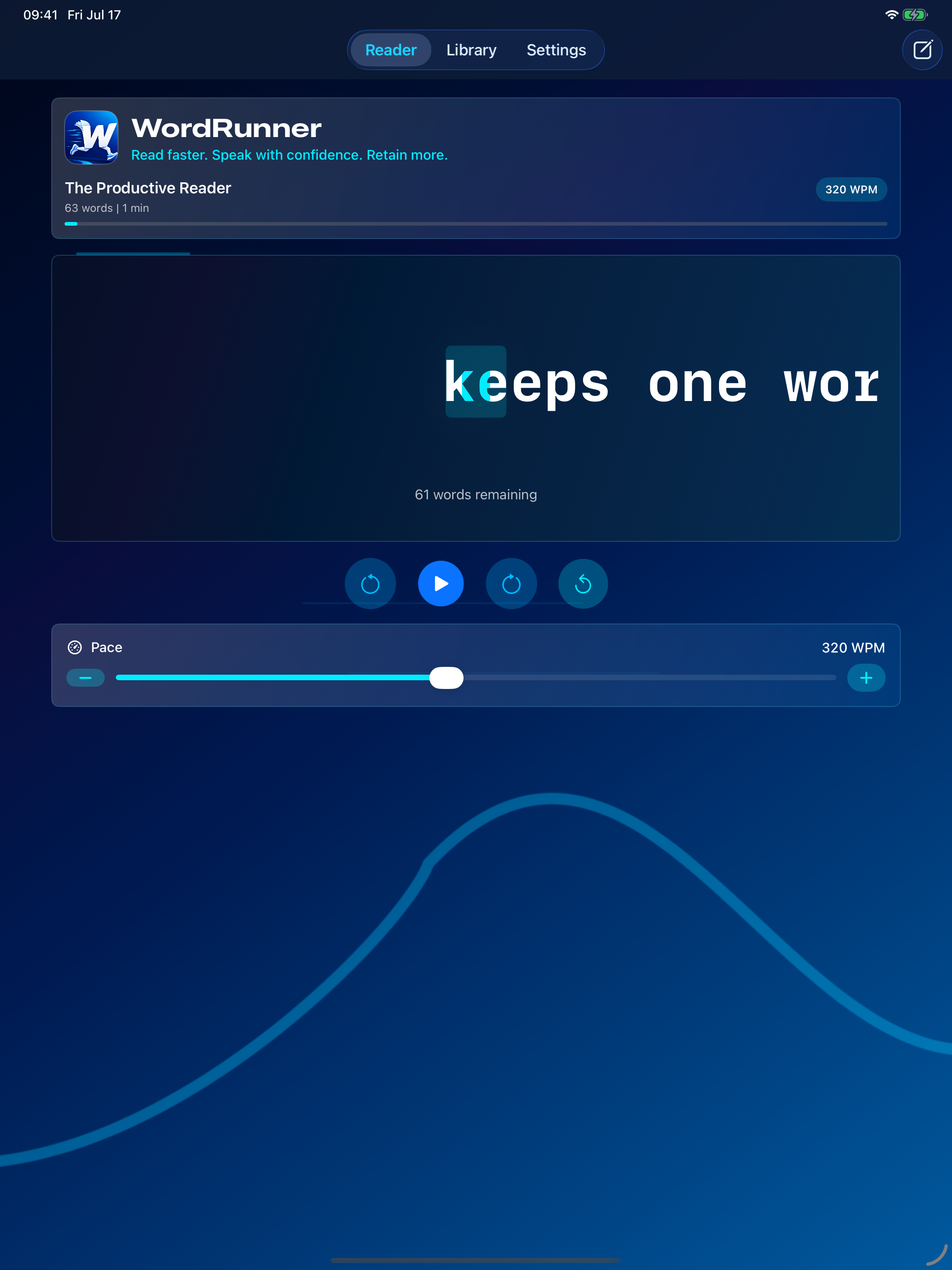 Wordrunner-Reader screenshot 5