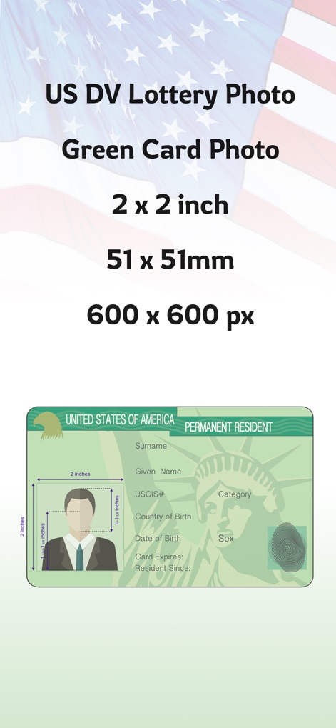 Green Card Photo US VISA - Photo & Video App | MWM