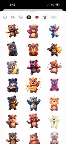 Mystic Moon Bear Stickers iPhone screenshot