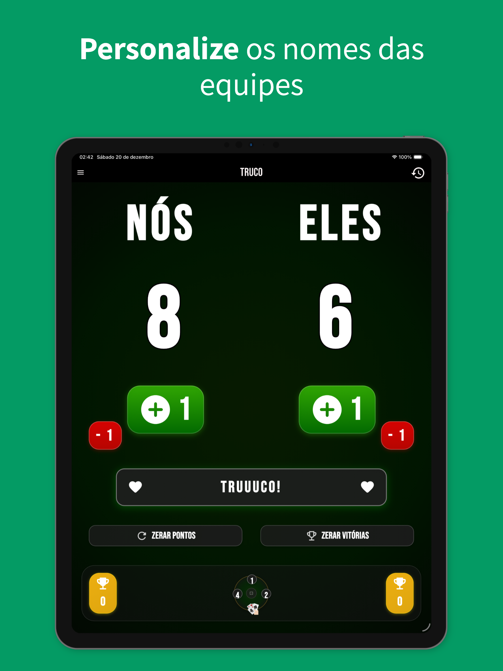 Marcador de truco e tentos