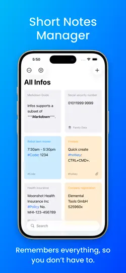 Скриншот Infoplane: Short Notes Manager на iPhone 1