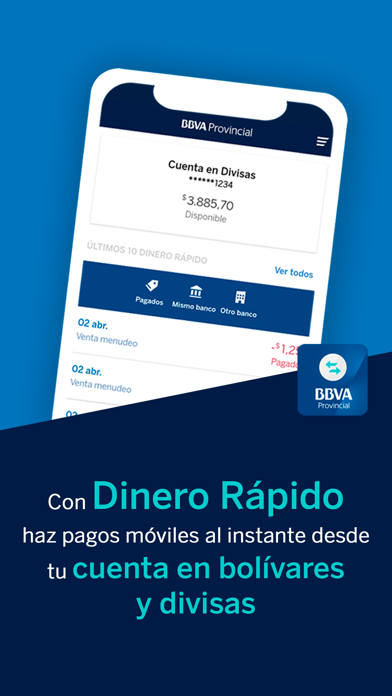 BBVA Provincial Dinero Rápido Screenshot